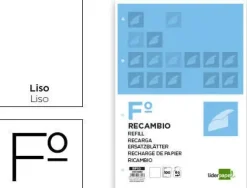 RECAMBIO LIDERPAPEL FOLIO 100 H 4TF-10 LISO 4 TALADROS