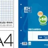 RECAMBIO OXFORD DIN A4 200 + 50 HOJAS GRATIS CUADRO 4 MM CON CS154780