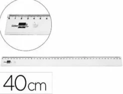 REGLA LIDERPAPEL PLASTICO IRROMPIBLE TRANSPARENTE 40 CM