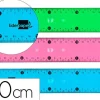 REGLA LIDERPAPEL PLASTICO FLEXIBLE DE 20 CM COLORES SURTIDOS