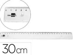REGLA LIDERPAPEL PLASTICO IRROMPIBLE TRANSPARENTE 30 CM