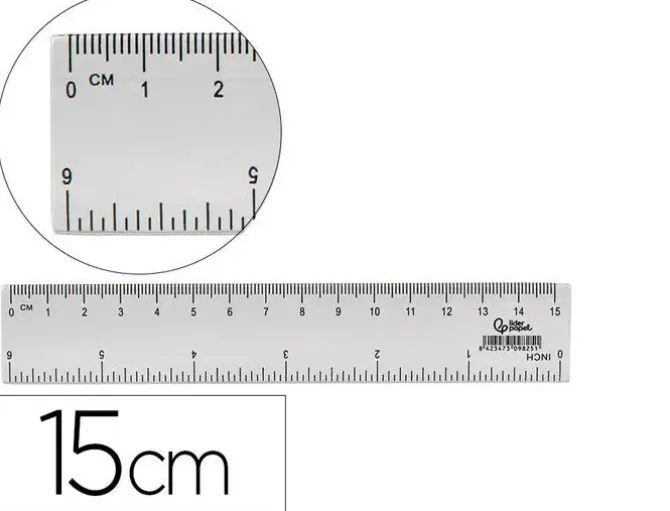 REGLA LIDERPAPEL PLASTICO CRISTAL 15 CM