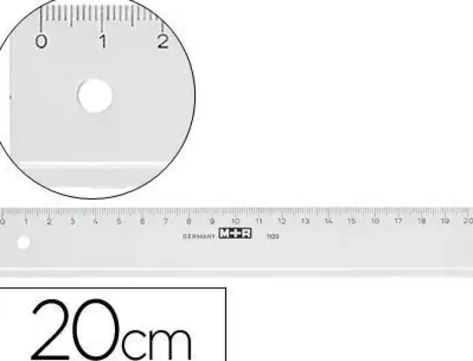 REGLA M+R 20 CM PLASTICO TRANSPARENTE