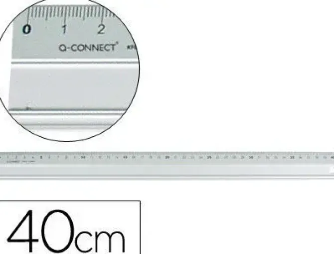 REGLA Q-CONNECT METALICA ALUMINIO 40 CM