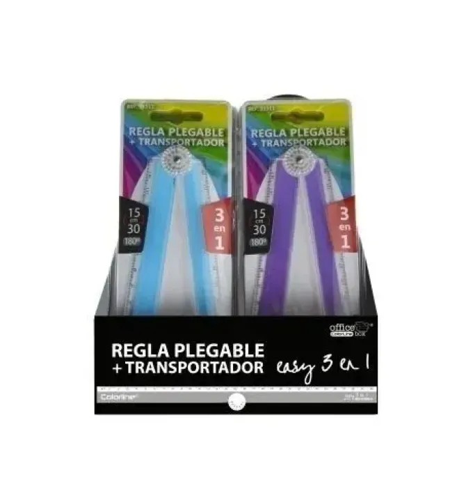 REGLAS COLORLINE 3 EN 1 SURTIDO EXPOSITOR DE 24