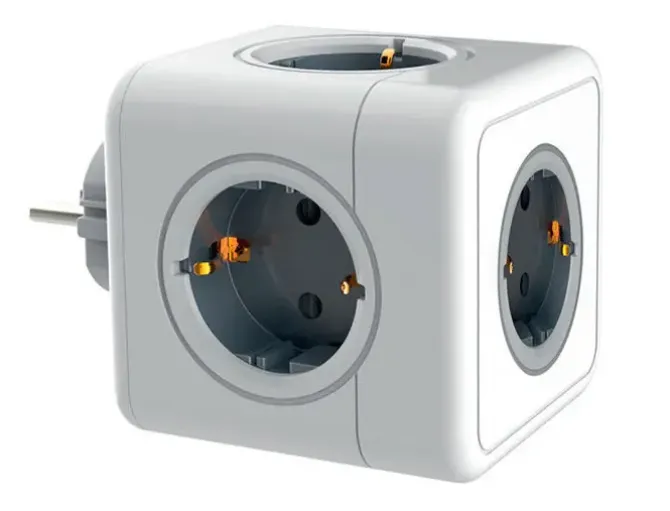 REGLETA Q-CONNECT DE CUBO ENCHUFE MULTIPLE POWER CUBE 5 EN 1 CABLE DE 1,4 MT 5 TOMAS DE CORRIENTE 75X75X112MM