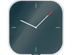 RELOJ LEITZ COSY DE PARED SILENCIOSO CRISTAL 30X30 CM GRIS