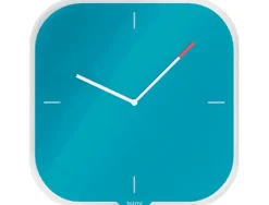 RELOJ LEITZ COSY DE PARED SILENCIOSO CRISTAL 30X30 CM AZUL