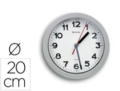 RELOJ MAUL STEP DE PARED REDONDO 20 CM DIAMETRO ELECTRICO COLOR PLATA