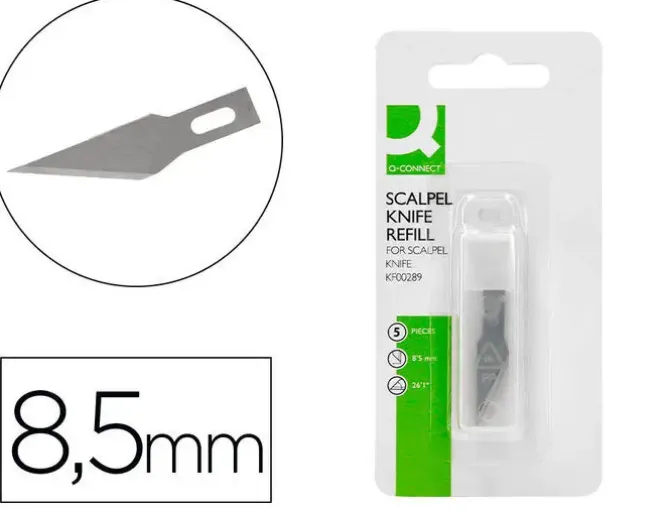 REPUESTO CUTER BISTURI Q-CONNECT KF00289 BLISTER DE 5 UNIDADES