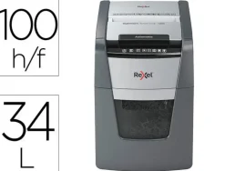 REXEL OPTIMUM AUTOFEED 100X DESTRUCTORA AUTOMATICA DE CORTE EN PARTICULAS - 34L - ALIMENTACION AUTOMATICA 100 HOJAS - RANURA MANUAL 8 HOJAS - ANTI ATASCO