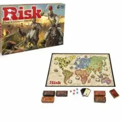 RISK JUEGO DE TABLERO - TEMATICA ESTRATEGIA/CONQUISTA - DE 2 A 5 JUGADORES - A PARTIR DE 10 AÑOS - DURACION 45MIN. APROX.