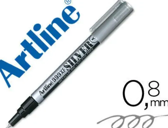 ROTULADOR ARTLINE MARCADOR PERMANENTE TINTA METALICA EK-999 PLATA -PUNTA REDONDA 0.8 MM