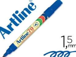 ROTULADOR ARTLINE MARCADOR PERMANENTE EK-70 AZUL -PUNTA REDONDA 1.5 MM -PAPEL METAL Y CRISTAL
