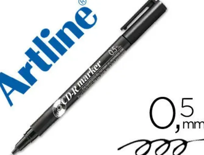 ROTULADOR ARTLINE PARA CD PUNTA DE FIBRA PERMANENTE EK-883 NEGRO -PUNTA REDONDA 0.5 MM