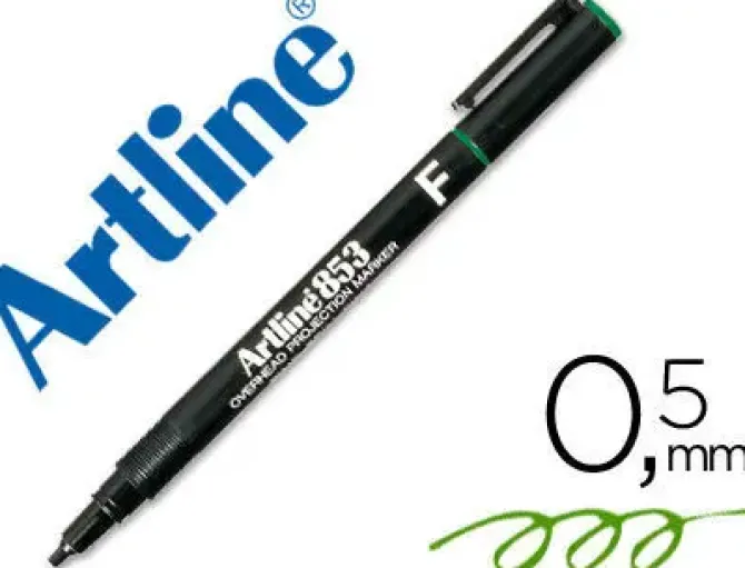 ROTULADOR ARTLINE RETROPROYECCION PUNTA FIBRA PERMANENTE EK-853 VERDE -PUNTA REDONDA 0.5 MM