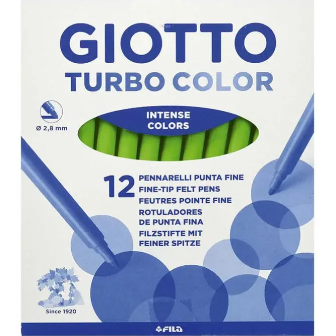 ROTULADOR GIOTTO TURBO VERDE CLARO 12 UNIDADES