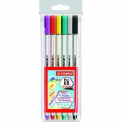ROTULADOR STABILO PEN-68 BRUSH/6COL. 081411