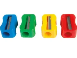 SACAPUNTAS M+R DE PLASTICO 1 USO SIN TORNILLO FORMA RECTANGULAR ERGONOMICA