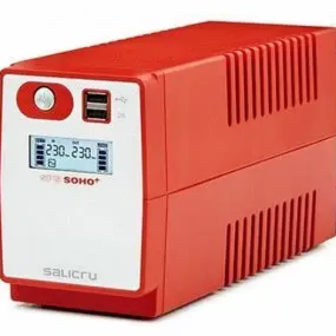 SALICRU SPS 650 SOHO+ SISTEMA DE ALIMENTACION ININTERRUMPIDA - SAI/UPS - 650 VA - LINE-INTERACTIVE - DOBLE CARGADOR USB - COLOR ROJO