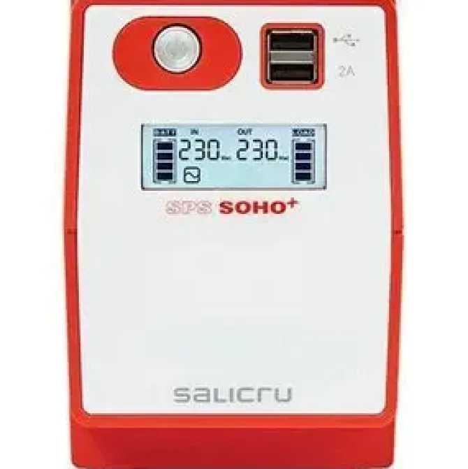 SALICRU SPS 500 SOHO+ SISTEMA DE ALIMENTACION ININTERRUMPIDA - SAI/UPS - 500 VA - LINE-INTERACTIVE - DOBLE CARGADOR USB - COLOR ROJO