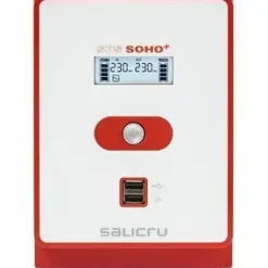 SALICRU SPS 1200 SOHO+ SISTEMA DE ALIMENTACION ININTERRUMPIDA - SAI/UPS - DE 1200 VA LINE-INTERACTIVE - DOBLE CARGADOR USB - COLOR ROJO