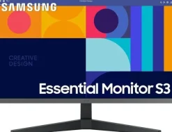 SAMSUNG ESSENTIAL S3 MONITOR 24 LCD IPS FULLHD 1080P 100HZ FREESYNC - RESPUESTA 4MS - ANGULO DE VISION 178° - HDMI, DISPLAYPORT - VESA 75X75MM
