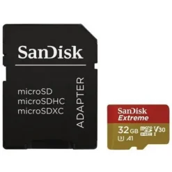 SANDISK EXTREME TARJETA MICRO SDHC 32GB UHS-I U3 A1 CLASE 10 90MB/S + ADAPTADOR SD