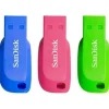 SANDISK PACK DE 3 CRUZER BLADE MEMORIA USB 2.0 32GB - ULTRA COMPACTA - COLOR AZUL, ROSA Y VERDE (PENDRIVE)