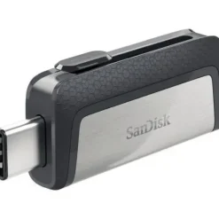 SANDISK ULTRA DUAL MEMORIA USB-C Y USB-A 64GB - HASTA 150MB/S DE LECTURA - DISEÑO METALICO - COLOR ACERO/NEGRO (PENDRIVE)
