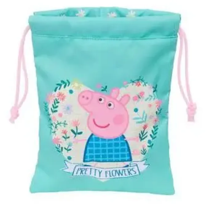 SAQUITO MERIENDA PEPPA PIG PRETTY FLOWERS