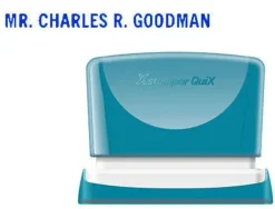 SELLO X'STAMPER QUIX PERSONALIZABLE COLOR AZUL MEDIDAS 4X60 MM Q-05