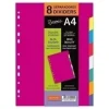 SENFORT JUEGO SEPARADORES DYNAMIC PP OPACO A4 8 PESTAÑAS MULTITALADRO