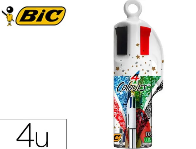 SET BIC MEGATUBO 1 CRISTAL CELEBRATION ORO + 1 SHINE PLATA + 1 FLUORESCENTE GRIP AMARILLO + 1 CORRECTOR MICRO
