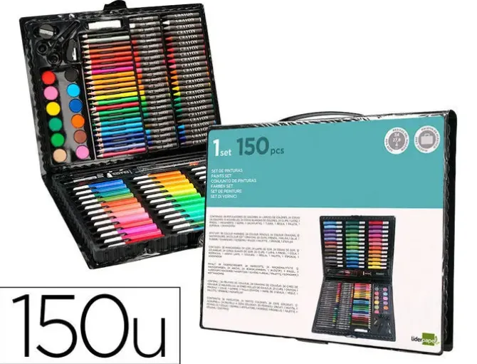 SET DE PINTURA LIDERPAPEL PLASTICO 150 PIEZAS 36X31X4 CM