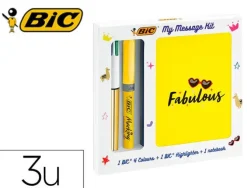 SET ESCRITURA BIC 1 CUATRO COLORES SHINE + 1 FLUORESCENTE GRIP PASTEL + 1 NOTEBOOK