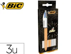 SET REGALO BIC 50 ANIVERSARIO 2ÁCUATRO COLORES ORO MATE + 1 SHINE PLATA