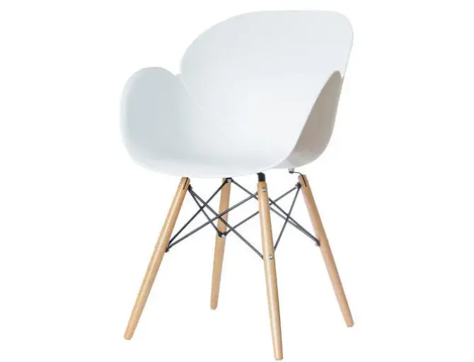 SILLA PAPERFLOW KIWOOD PIE HAYA ASIENTO BLANCO LOTE DE 2 UNIDADES