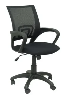 SILLA PIQUERAS VIANOS NEGRA BRAZOS FIJOS RESPALDO MALLA 312NE