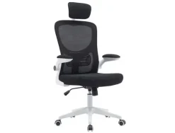 SILLA Q-CONNECT ERGONOMICA PAL ERMO MALLA BASE NYLON ALT MAX 1300 ANC 610 PROF 600 RUEDAS PREMIUM COLOR BLANCO NEGRO