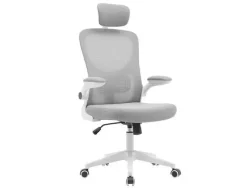 SILLA Q-CONNECT ERGONOMICA PAL ERMO MALLA BASE NYLON ALT MAX 1300 ANC 610 PROF 600 RUEDAS PREMIUM COLOR BLANCO GRIS