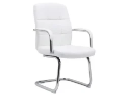 SILLA Q-CONNECT ESCRITORIO PIA VE SIMIL PIEL BASE METALICA ALT MAX 1050 ANC 610 PROF 680 COLOR BLANCO