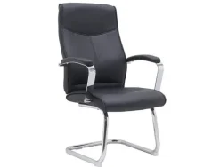 SILLA Q-CONNECT ESCRITORIO MOD ENA SIMIL PIEL BASE METALICA ALT MAX 1050 ANC 630 PROF 650 COLOR NEGRO