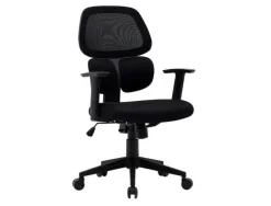 SILLA Q-CONNECT OFICINA ANCONA MALLA BASE METALICA ALT MAX 1110 ANC 660 PROF 590 RUEDAS PREMIUM COLOR NEGRO