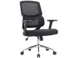 SILLA Q-CONNECT OFICINA LUCCA MALLA BASE METALICA ALT MAX 1090 ANC 700 PROF 650 RUEDAS PREMIUM COLOR NEGRO