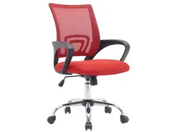 SILLA Q-CONNECT OFICINA SIENA MALLA BASE METALICA ALT MAX 1000 ANC 560 PROF 570 RUEDAS PREMIUM COLOR NEGRO ROJO