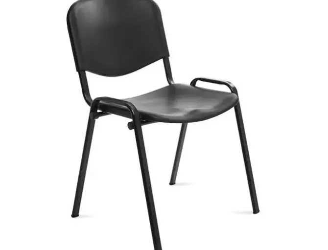 SILLA ROCADA CONFIDENTE ESTRUCTURA METALICA RESPALDO Y ASIENTO EN POLIMERO COLOR NEGRO