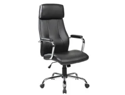 SILLA ROCADA DIRECCION SIMIL PIEL CON BRAZOS METALICOS SISTEMA BASCULANTE 1180X530 MM