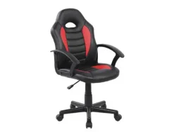 SILLA ROCADA GAMING CON BRAZOS FIJOS BASE NYLON CON RUEDAS SIMILPIEL NEGRO/ROJO 435X430X880-995 MM