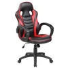 SILLA ROCADA GAMING CON BRAZOS FIJOS BASE NYLON CON RUEDAS BASCULANTE SIMILPIEL NEGRO/ROJO 480X490X1060-1160